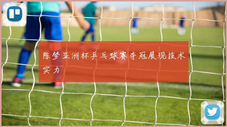 陈梦亚洲杯乒乓球赛夺冠展现技术实力